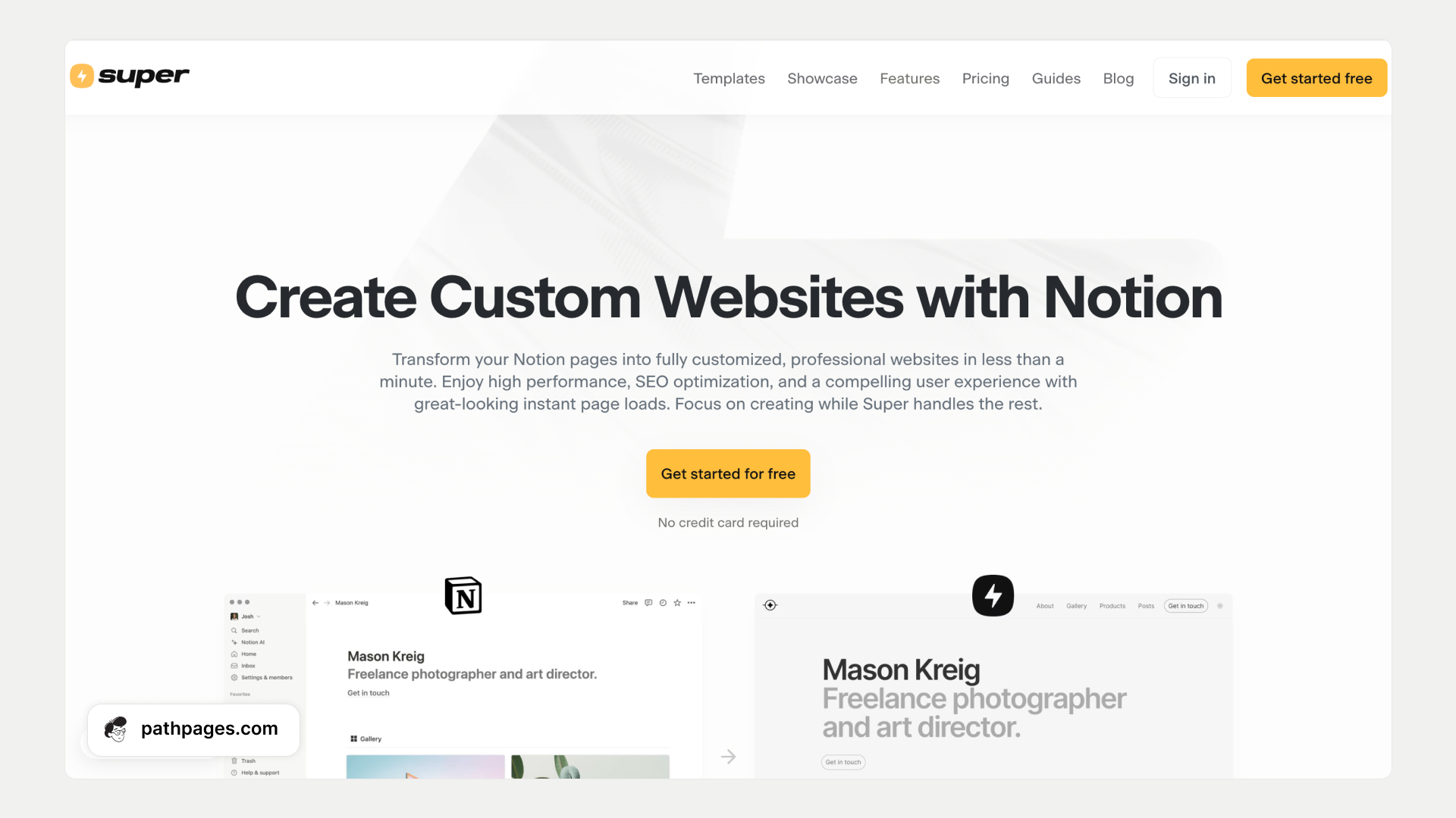 Super - Best Notion Website-Builder