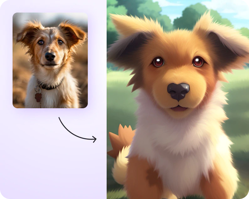 Turn your pet into cartoon with AI 