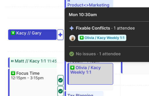 scheduling options in calendar