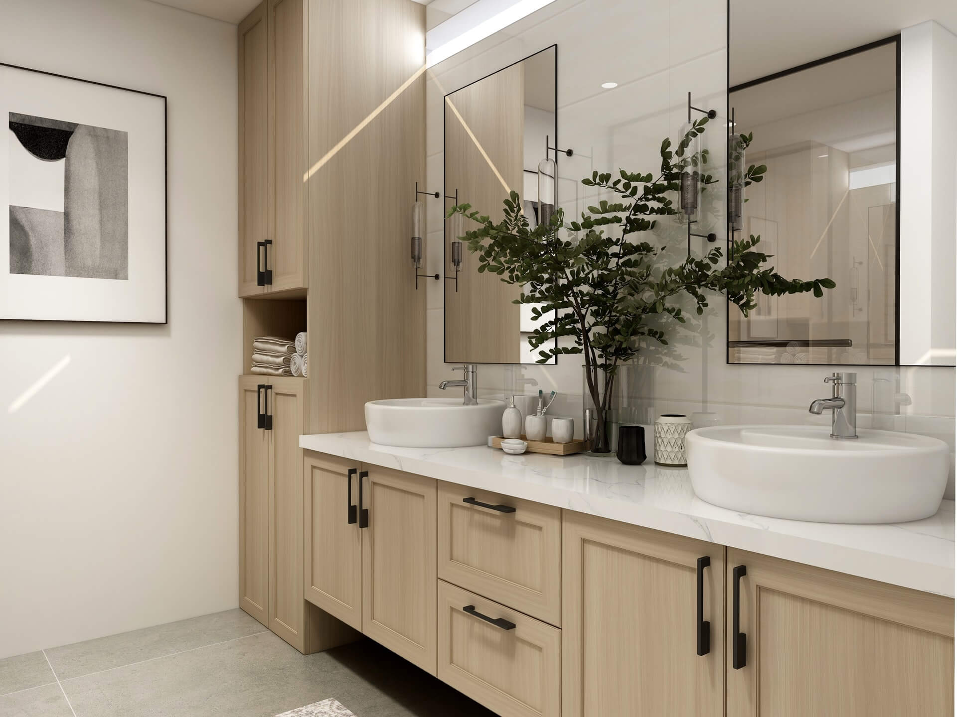 modern wood custom bathroom inspiration cabinet chic