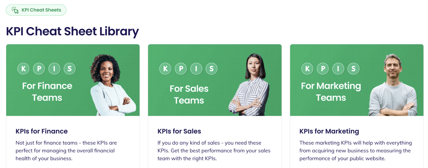 kpi cheat sheet library collection