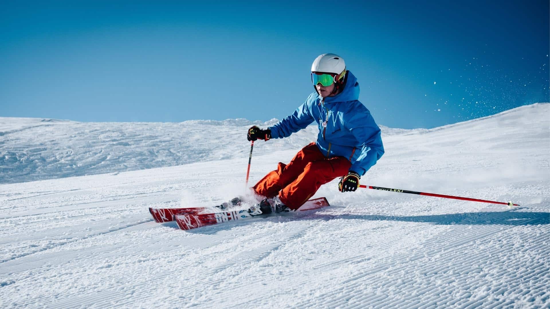 A person skiing