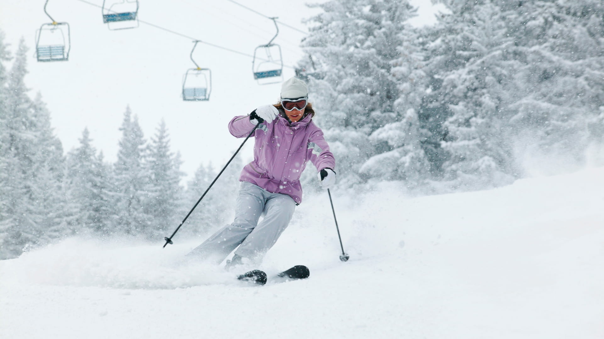 Woman skiing