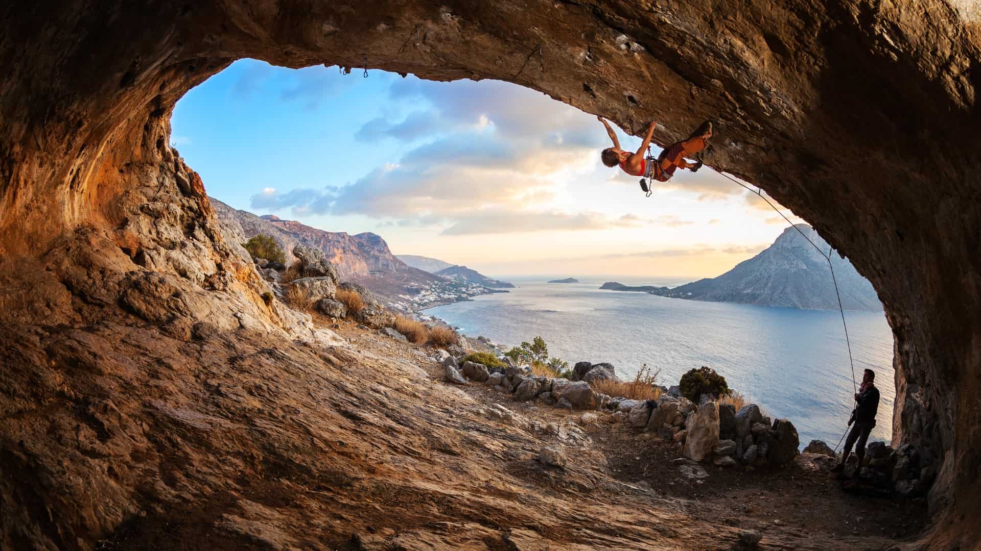 Person rock climbing