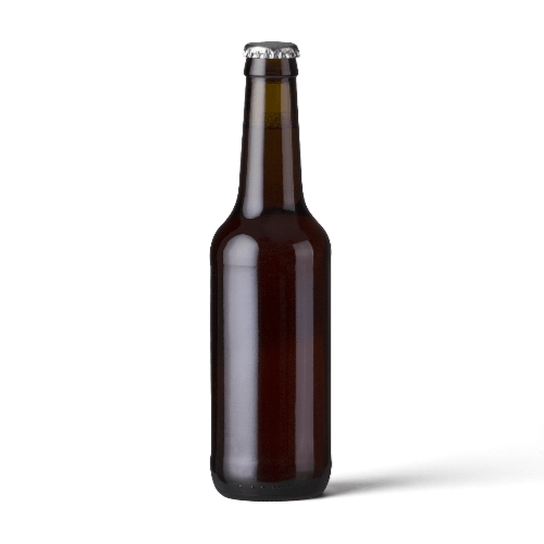 Beer Bottle Mockup From Straight Front View