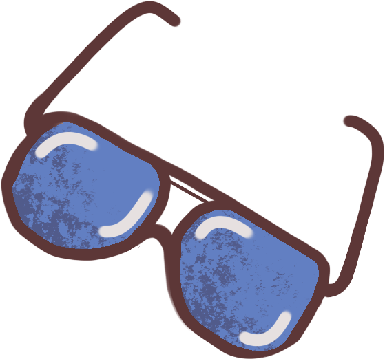 Sunglasses with blue lenses