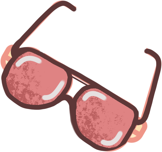 Sunglasses with pink lenses