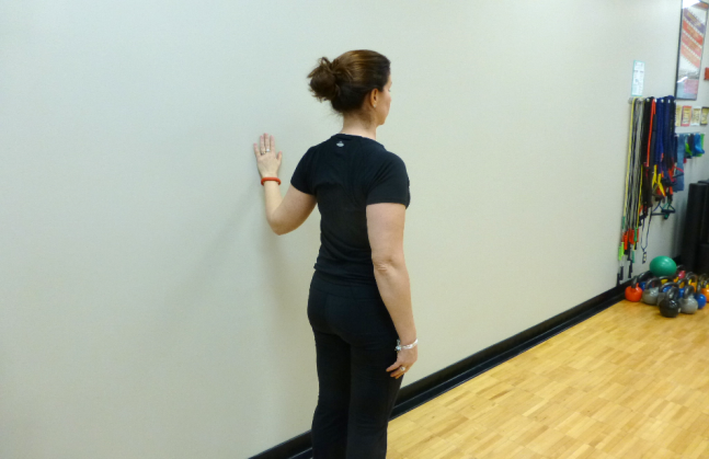 walk up the wall chest stretch