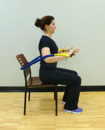 seated tube press exercise