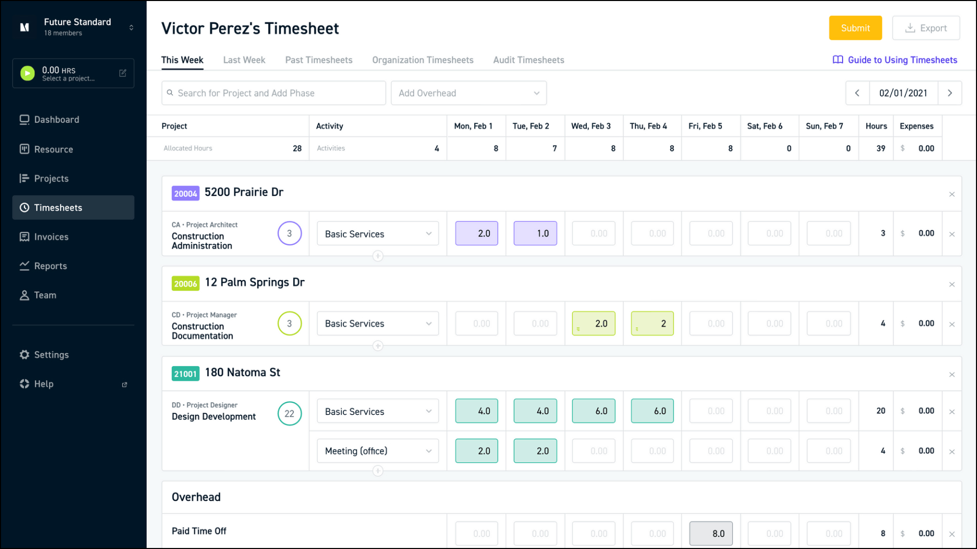 Monograph - Timesheet software for architects