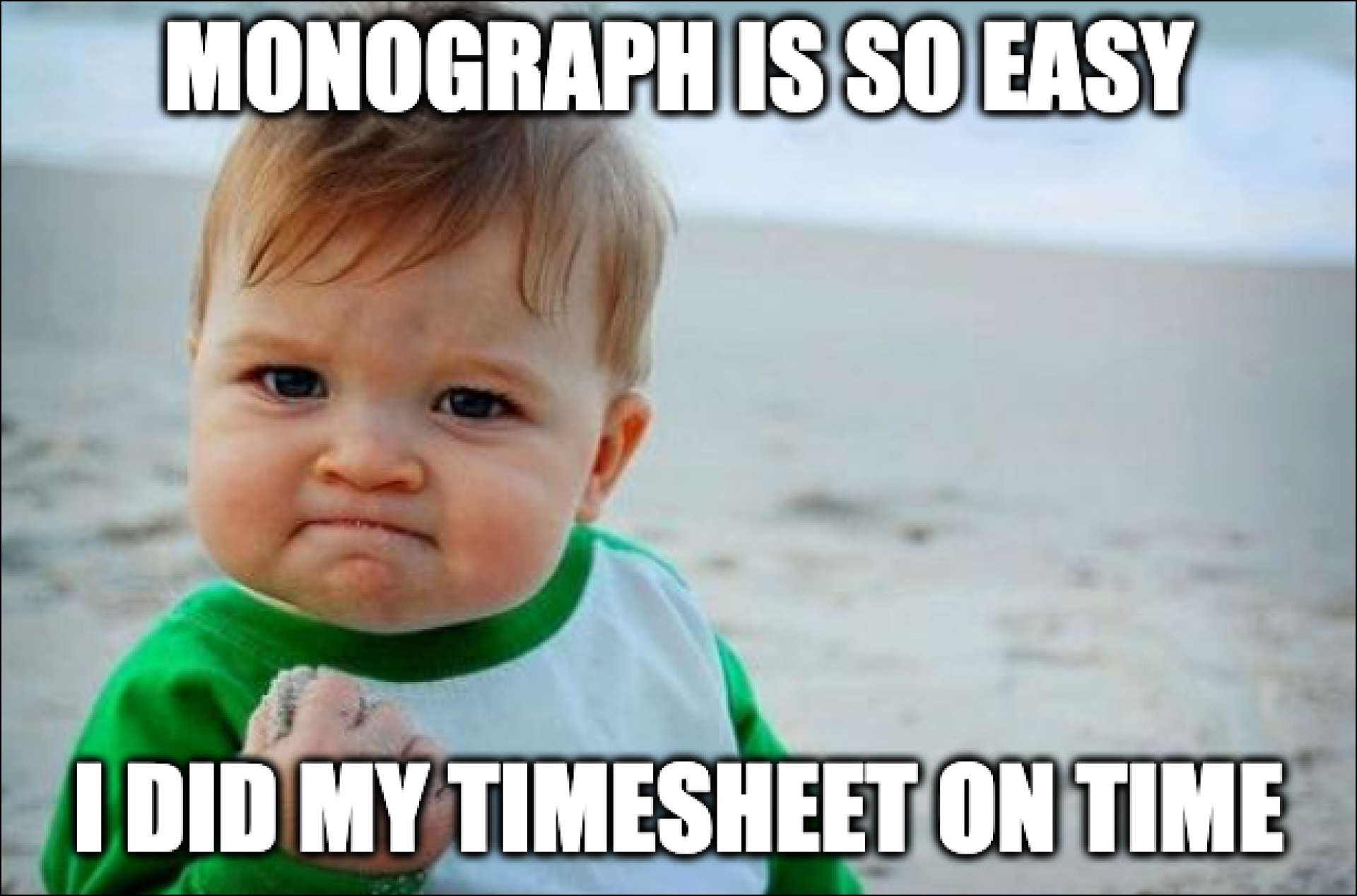 Monograph is so easy - I did my timesheet on time