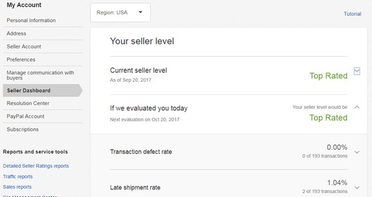 Seller Dashboard eBay