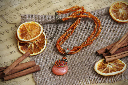 Necklace with natural stone pendant