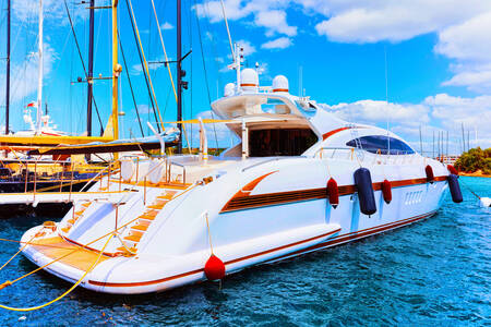 Yacht at the port of Porto Cervo