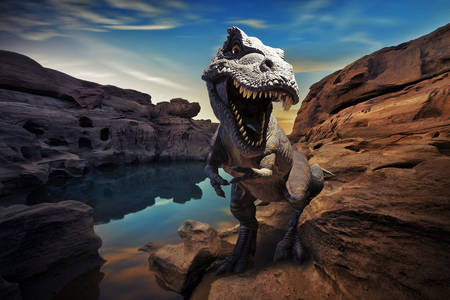 Tyrannosaurus on the rock