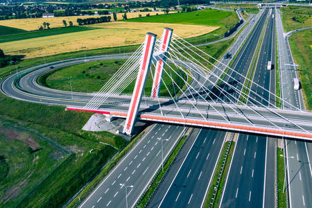 Vista aérea del puente atirantado