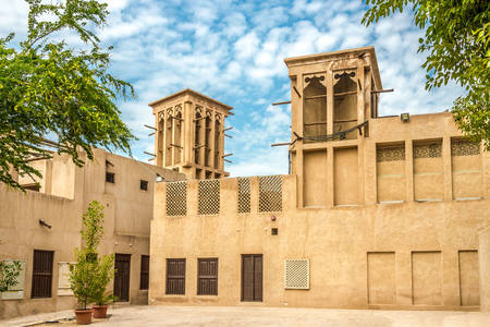 The architecture of the Al Fahidi district in Dubai