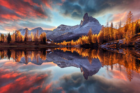 Lake Federa at sunset