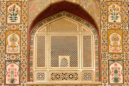 Palace wall at Jaipur Fort, India