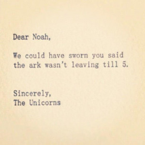 bible, funny, noah, quote, religion, unicorn