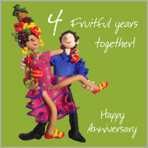 15cm 4th wedding anniversary card lovely 4th wedding anniversary ...