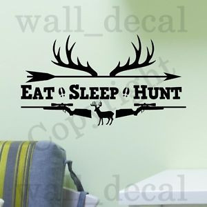 ... -Hunt-Rifles-Racks-Deer-Bow-Hunting-Wall-Decal-Vinyl-Sticker-Quote