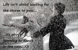 Dancing in the rain!