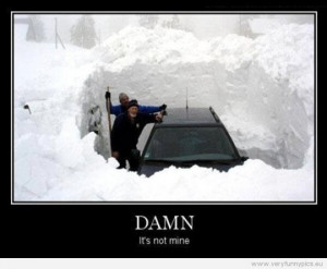 Funny Picture - Damn it's not mine - Car under snow