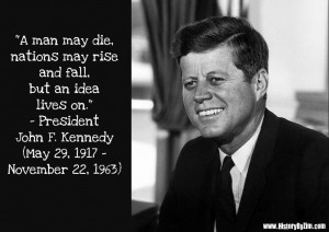 Inspirational quote by John F. Kennedy from inauguration speech 1961