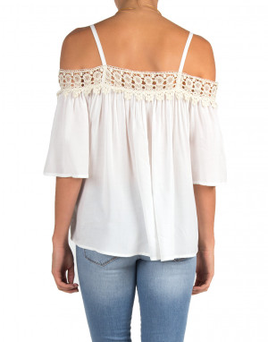 White Cold Shoulder Top Cold shoulder top - white