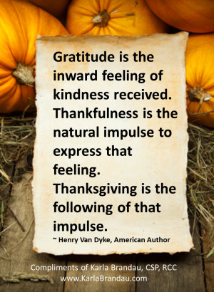 Follow the impulse to give thanks