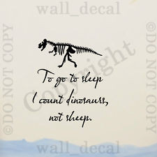 ... Sleep I Count DInosaurs Vinyl Wall Decal Sticker Quote Hunting Nursery