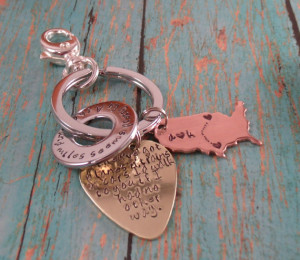 Love quotes Guitar Pick Map keychain-boyfriend/girlfriend-Valentines ...