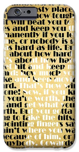 Rocky Balboa iPhone Cases - Rocky Balboa Quote Poster iPhone Case by ...