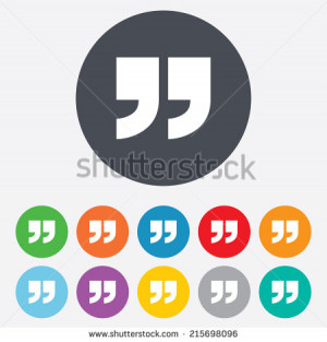 Quote sign icon. Quotation mark symbol. Double quotes at the end of ...