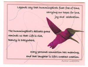 Hummingbird Poems. Inspirational Christmas Messages Sample Messages ...