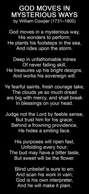 ... , but we must trust in HIM. All things work together for good