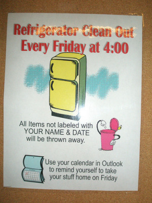 Clean Out Refrigerator Sign