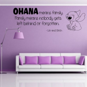 Cheap Wall Decals - Ohana Wall Quote Family Lilo Stitch Decal Sticker ...