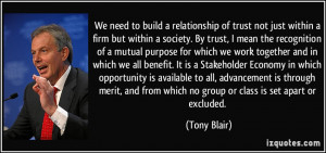 We need to build a relationship of trust not just within a firm but ...