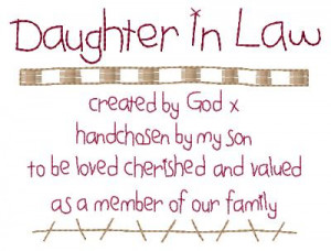 Daughter In Law Poem Sampler 5x7