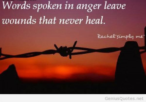 Anger spoken words quote