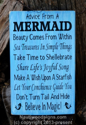 Mermaid Poem Quote Mermaid Decor Beach Bathroom Welcome To Nauti