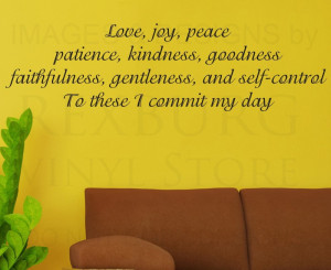 Wall Decal Quote Sticker Vinyl Large Love Joy Peace Patience God ...