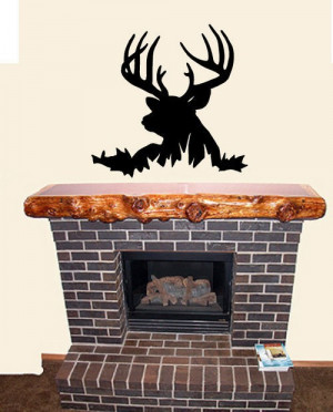 Wall Sticker Decal Quote Vinyl Deer Head Silhouette Buck Hunting Wall ...