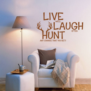 live laugh hunt wall decals hunting wall decor pvc stickers quotes ...