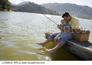 Father and son fishing