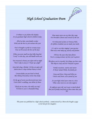 High School Graduation Poems by MaryJeanMenintigar