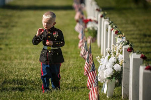 Child, A Boy In The Military Uniform In The Ceremony.