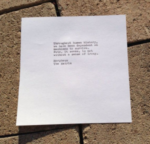 The Matrix Quote Typed on Typewriter - 6x6 White Paper - # ...